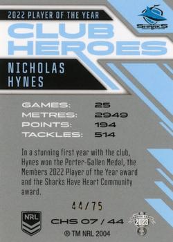2023 NRL Traders Titanium - Club Heroes Silver #CHS07 Nicholas Hynes Back